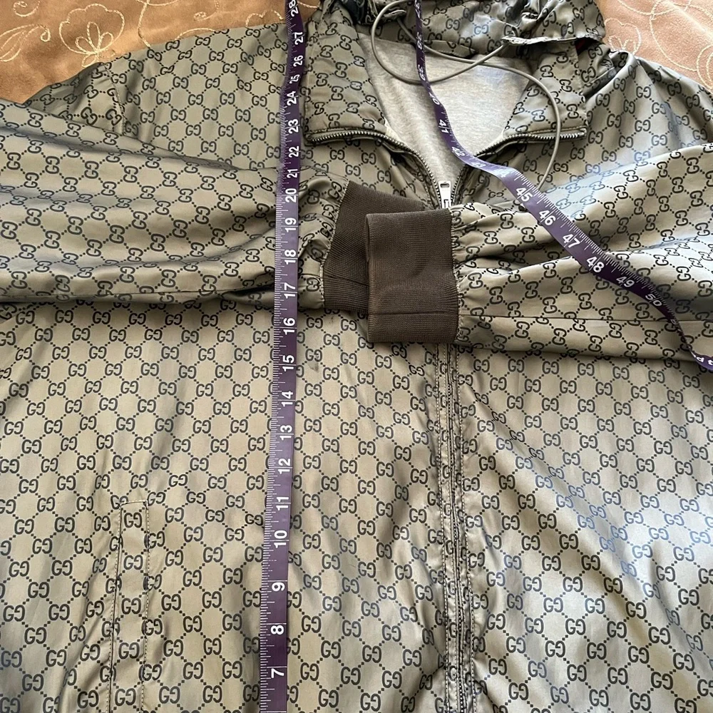 Gucci GG Supreme Monogram Bomber Jacket - Men’s XXL Tan Brown - Authentic